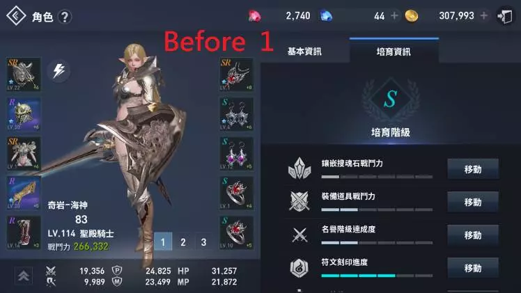 聖殿騎士(白妖)角色培養心路歷程