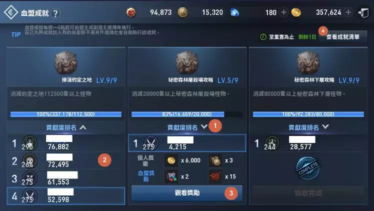 【古魯丁-美神/Pika】改版後新的血盟成就系統功能與獎勵內容