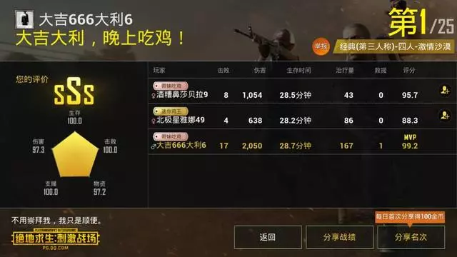 刺激戰場玩家四排輕獲16殺,決賽圈遇到最後一個敵人時發現不對勁