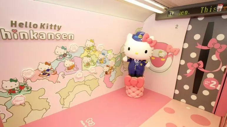 日本推出以Hello Kitty為主題的子彈頭列車