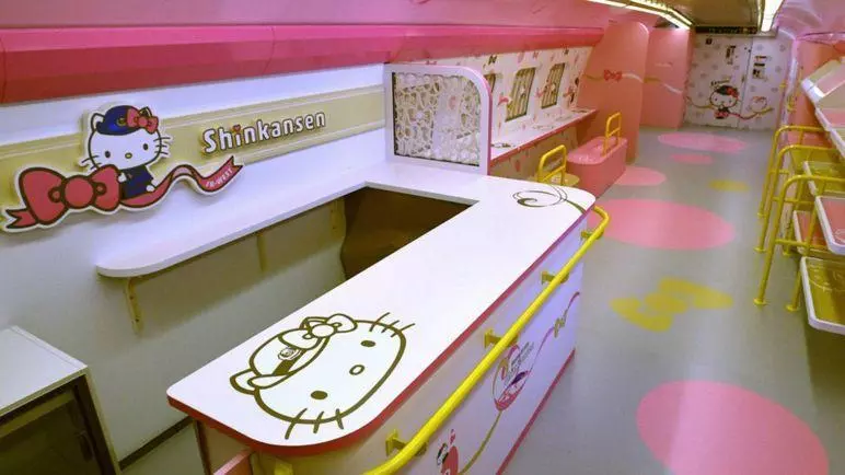 日本推出以Hello Kitty為主題的子彈頭列車