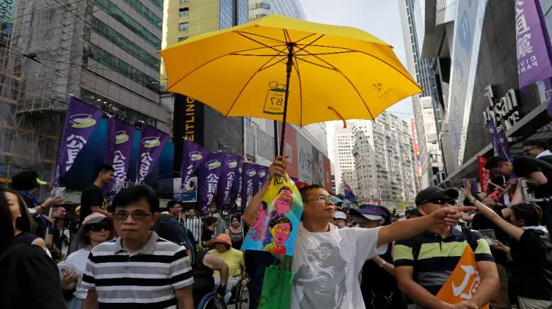 「結束專政.拒港淪陷」港七一遊行5萬人上街
