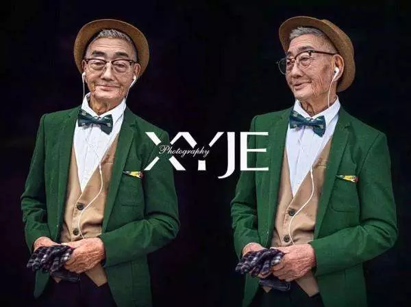 一時好玩讓85歲阿公穿上潮服 沒想到「秒變英倫紳士」帥翻天