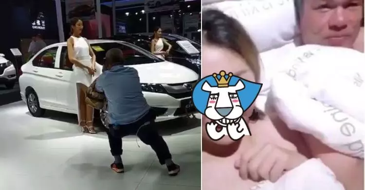 你沒女友不是丑!車展拍妹….勵志大爺竟把到妹子「照瘋傳」超得意(影
