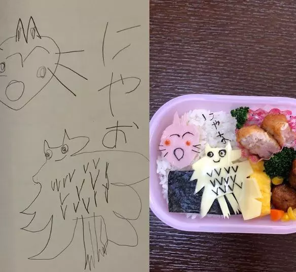 日本暖父「神還原愛女塗鴉」 DIY卡通便當讓同學都羨慕哭了