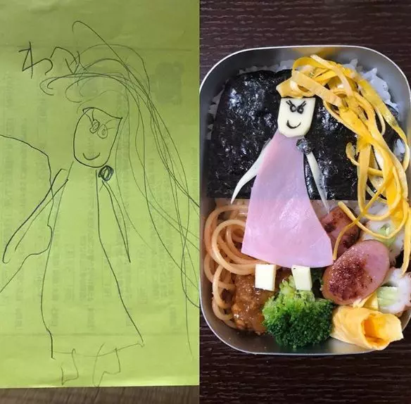 日本暖父「神還原愛女塗鴉」 DIY卡通便當讓同學都羨慕哭了