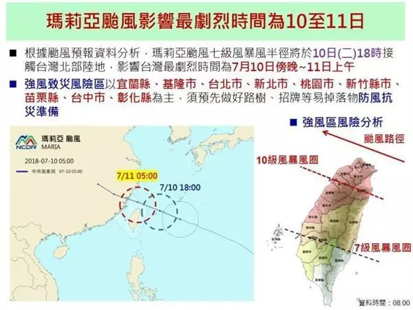 強烈颱風「瑪莉亞」來襲 台灣多地停工停課