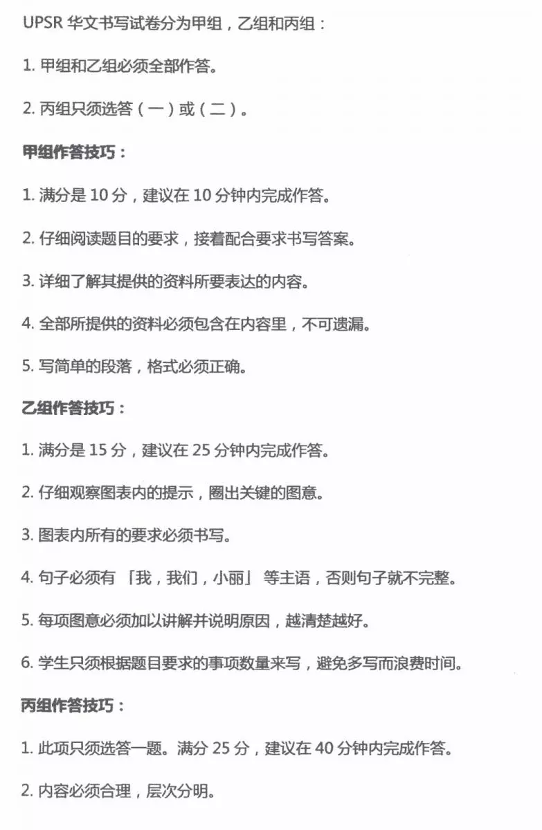 UPSR華語範文參考