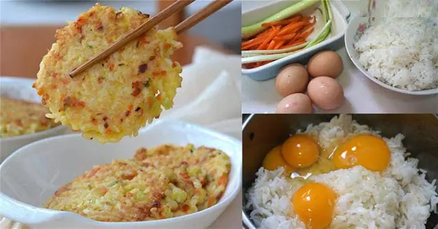 剩米飯別再炒了! 教你做【雞蛋米飯煎餅】❤ 這樣做比炒飯好吃一萬倍~