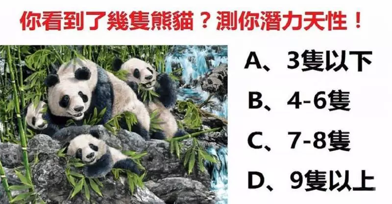 照片中你看到了幾隻熊貓?測你的潛力天性! - 好運加油贊