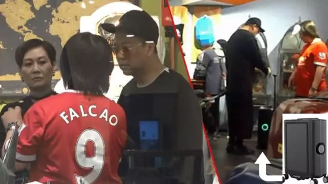 和老婆甜蜜逛街,歐陽震華遇上智能行李箱很感興趣!