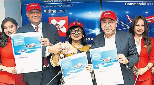 亞航長程再買34空巴 連同舊訂單共100架