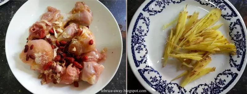 紹興酒當歸藥材蒸雞,食譜很簡單.......