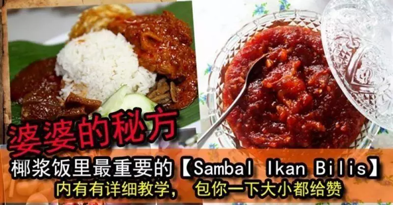 婆婆的秘方:椰漿飯裡最重要的【SAMBAL IKAN BILIS】內有有詳細教學, 包你一下大小都給贊