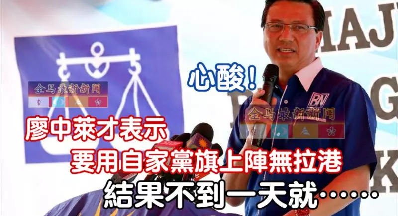 最新勁爆~廖中萊才表示要用自家黨旗上陣無拉港「結果不到一天就………」