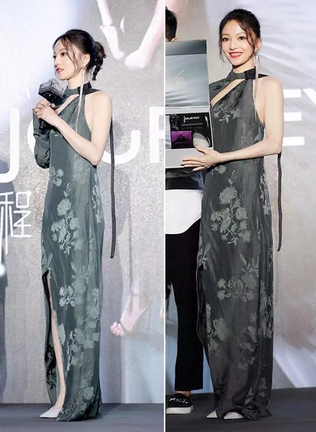 【張韶涵的新造型真美!】中國風開衩裙盡顯好身材,真的已經37歲了?