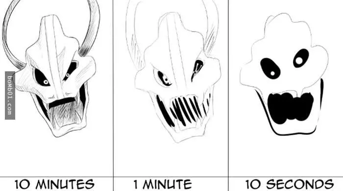 這個畫家分別用「10秒、1分鐘、10分鐘」完成插畫,他的10秒比普通人強超多的!