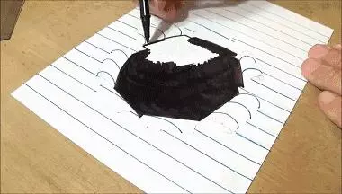 他在紙上畫上了幾個奇怪的線條 五分鐘後 竟然出現了一個連接異次元的通道