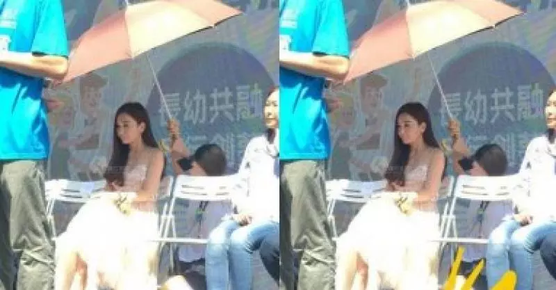 51歲溫碧霞出席活動,讓助理全程跪著打傘,沒教養的本質暴露了!