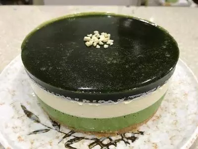蛋糕製作:抹茶凍乳酪蛋糕(6吋、免烤箱)