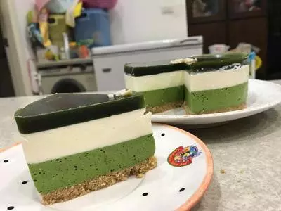蛋糕製作:抹茶凍乳酪蛋糕(6吋、免烤箱)