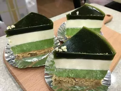 蛋糕製作:抹茶凍乳酪蛋糕(6吋、免烤箱)