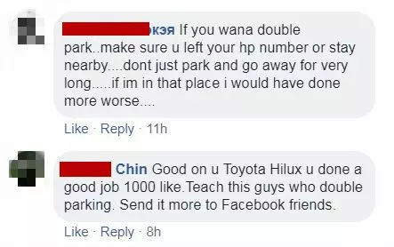 【網友大贊Hilux:撞得好!】Hilux車主Hon了30分鐘,氣憤撞走double park的Honda 車!Hond