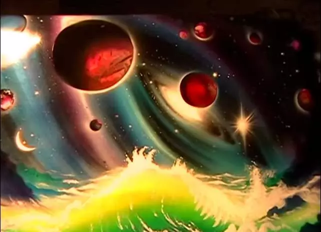 獨闢蹊徑用火焰和噴漆作畫 最後完成奇幻外星世界美翻了
