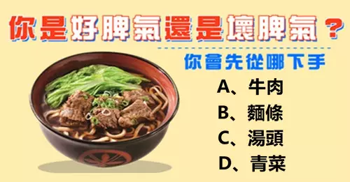 測試,吃面測脾氣,先吃什麼你就是什麼性格!