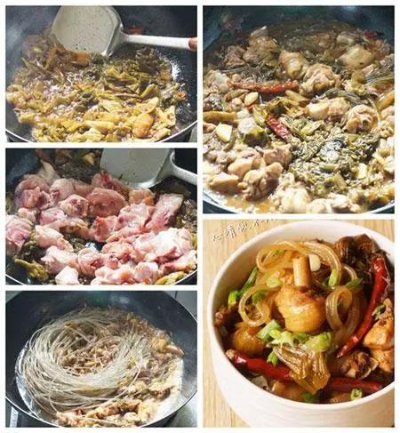 美味的酸菜粉條雞做法