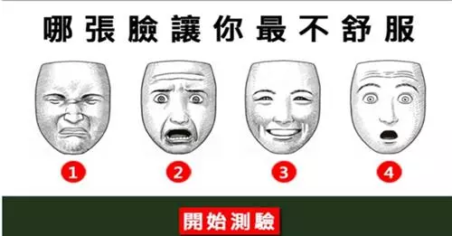 心理測試:哪張臉最惡毒?測出你的心思多單純!