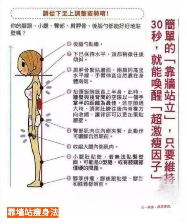 減肥,塑型,體態,一招搞定,給我3分鐘告訴你靠牆站的所有精髓