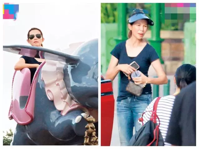 蔡少芬張晉帶女兒玩迪士尼,素顏揮汗如雨,明星夫妻也是平凡父母