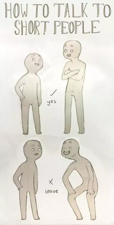 16張賤賤惹人笑的「高個子如何和矮個子說話」插畫!