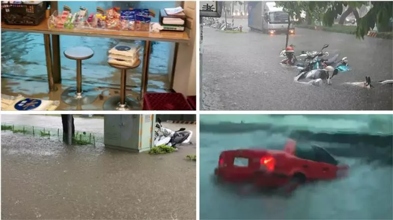 不到50天就破功!高雄砸3百億治水 今遇豪雨道路變河