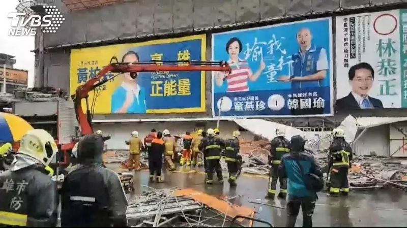 強風吹垮高樓鷹架! 高雄三人遭重壓活埋