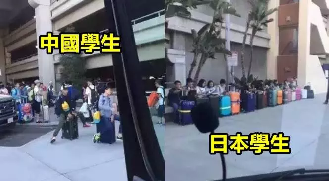 洛杉磯機場「日本學生vs中國學生」比較圖被網友瘋傳,素質高下立判!