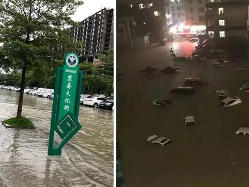 深圳暴雨 水淹LV店 網民盼打撈漂浮包包