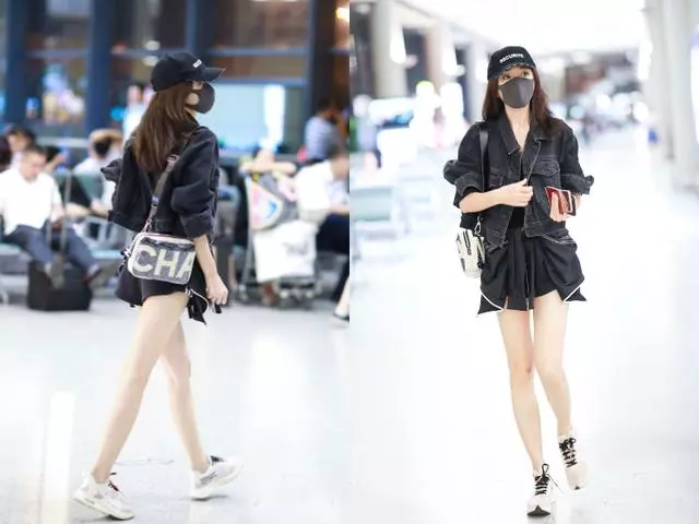 富察皇后甜美風現身機場,抱U型枕嫩過少女,怎麼一直沒發現她這麼會穿啊!