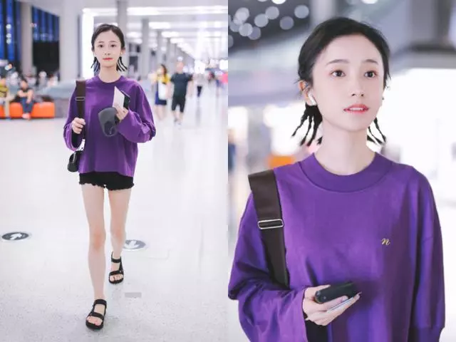 「明玉」姜梓新亮相機場,一雙竹竿腿瘦成紙片人!比吳謹言還嬌小