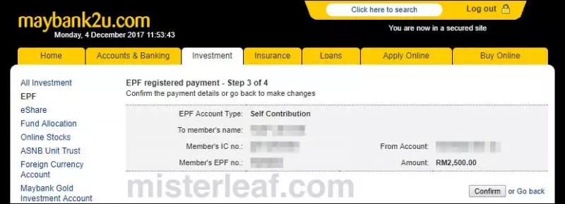 自僱人士怎樣用 Maybank2u 繳付EPF?原來只需這5個簡單步驟而已!
