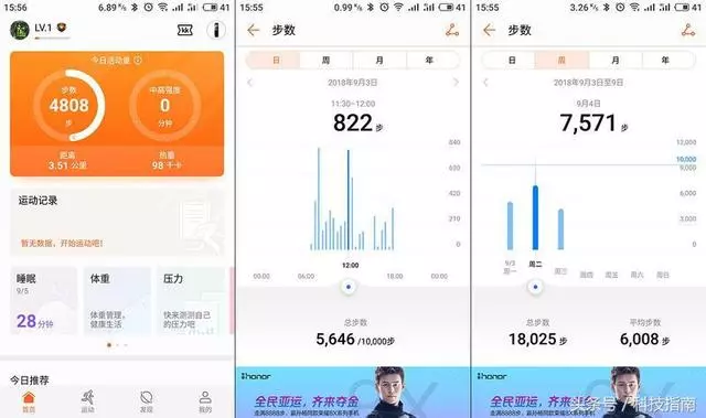 高顏值AMOLED彩屏的榮耀手環4,喜歡運動的妹子要不要來一個?