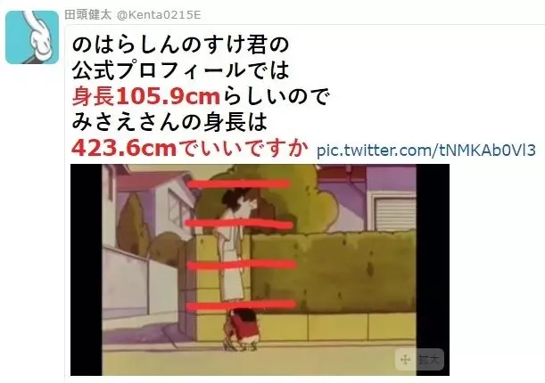 網友分析蠟筆小新身高畫面,美冴的實際身高竟然比2個NBA球員還高!