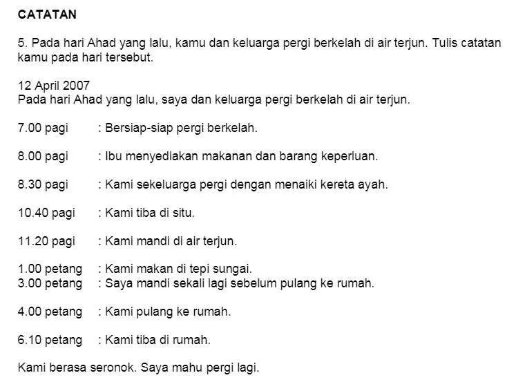 60 CONTOH KARANGAN MENGGUNAKAN 10 AYAT