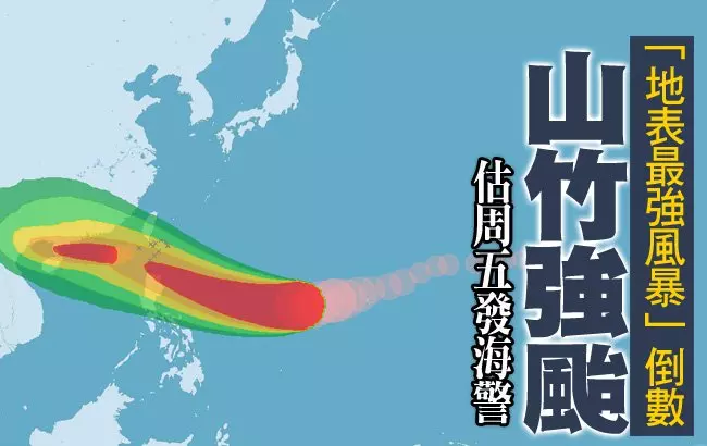「地表最強風暴」倒數! 山竹強颱估周五發海警 -