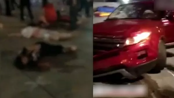 疑報復社會開殺戒 ! 男子駕車闖廣場亂撞斬人 !