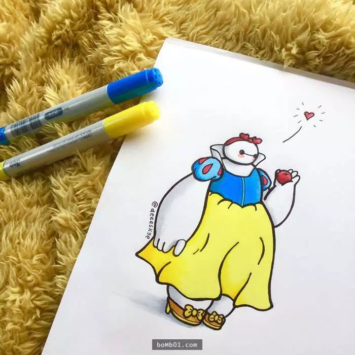 無師自通的18歲插畫家把杯麵化身成22個迪士尼經典角色…爆笑公主版的杯麵個性十足!