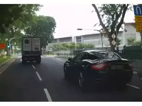 開瑪沙拉蒂超跑獅城教授 不爽羅厘擋路 反方向越車