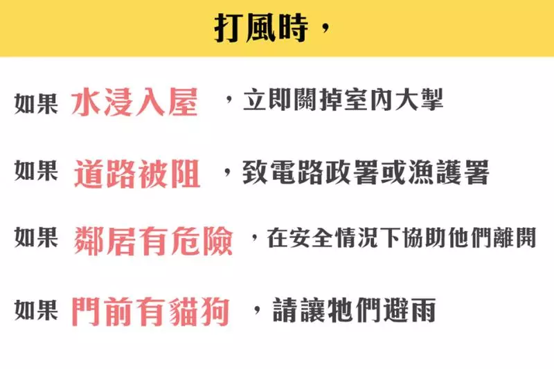颱風來臨前幾點小提醒