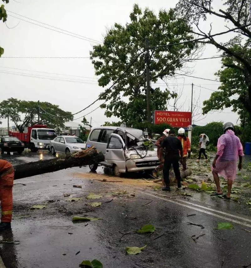 一踏出家門就中!大馬風暴線(Garis Badai)將持續到9月尾,連駕車都危險!網友:風吹到玻璃門直接爆掉!